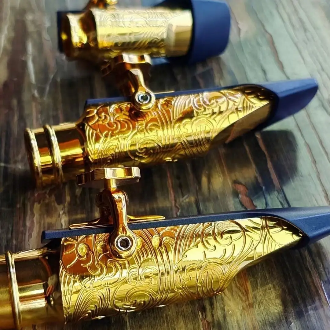 High-End Hand Carved Saxophone Metal Mouthpiece for Soprano Tenor Alto - Classic Interior Carving