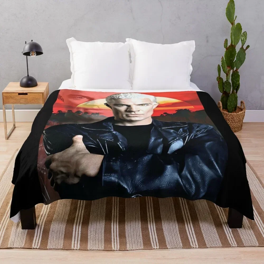 James marsters spike Throw Blanket Winter beds Hair Flannel Fabric cosplay anime Blankets