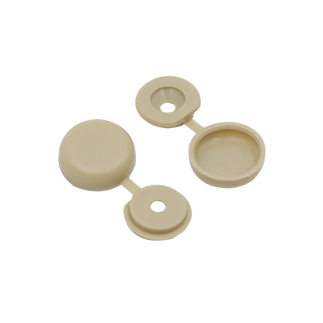 Uxcell 30pcs Khaki Hinged Plastic Clips Screw Fold Caps Cover 4mm for Auto Car Decor