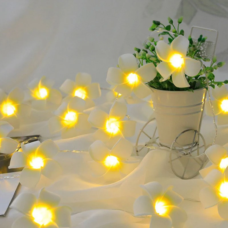 LED 3 m 20 Lamp Imitation Flower Lamp String Sunflower Egg Flower Hawaiian Artificial Flower Fairy Lamp Battery Decorative Lamp