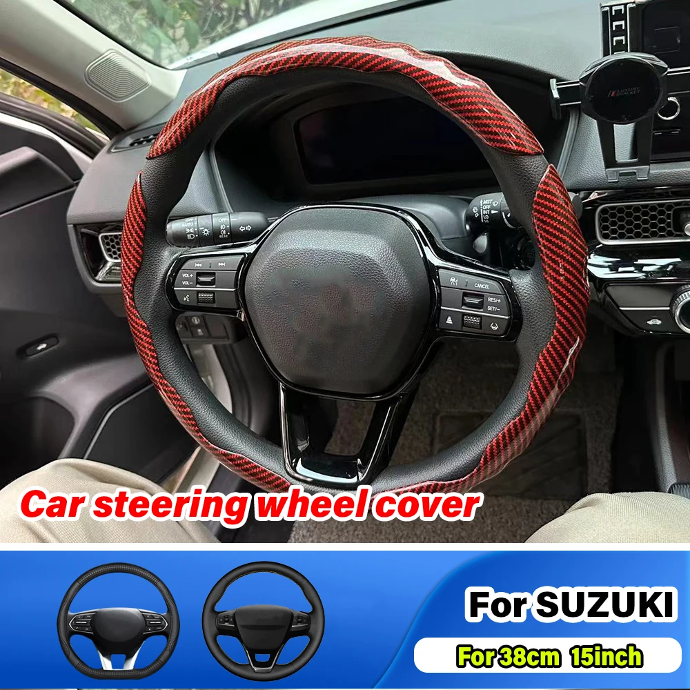 

For suzuki ALTO Baleno Jimny IGNIS Samurai Grand Vitara Swift SX4 Favorit 38cm Car Steering Wheel Cover Non-Slip Accessories