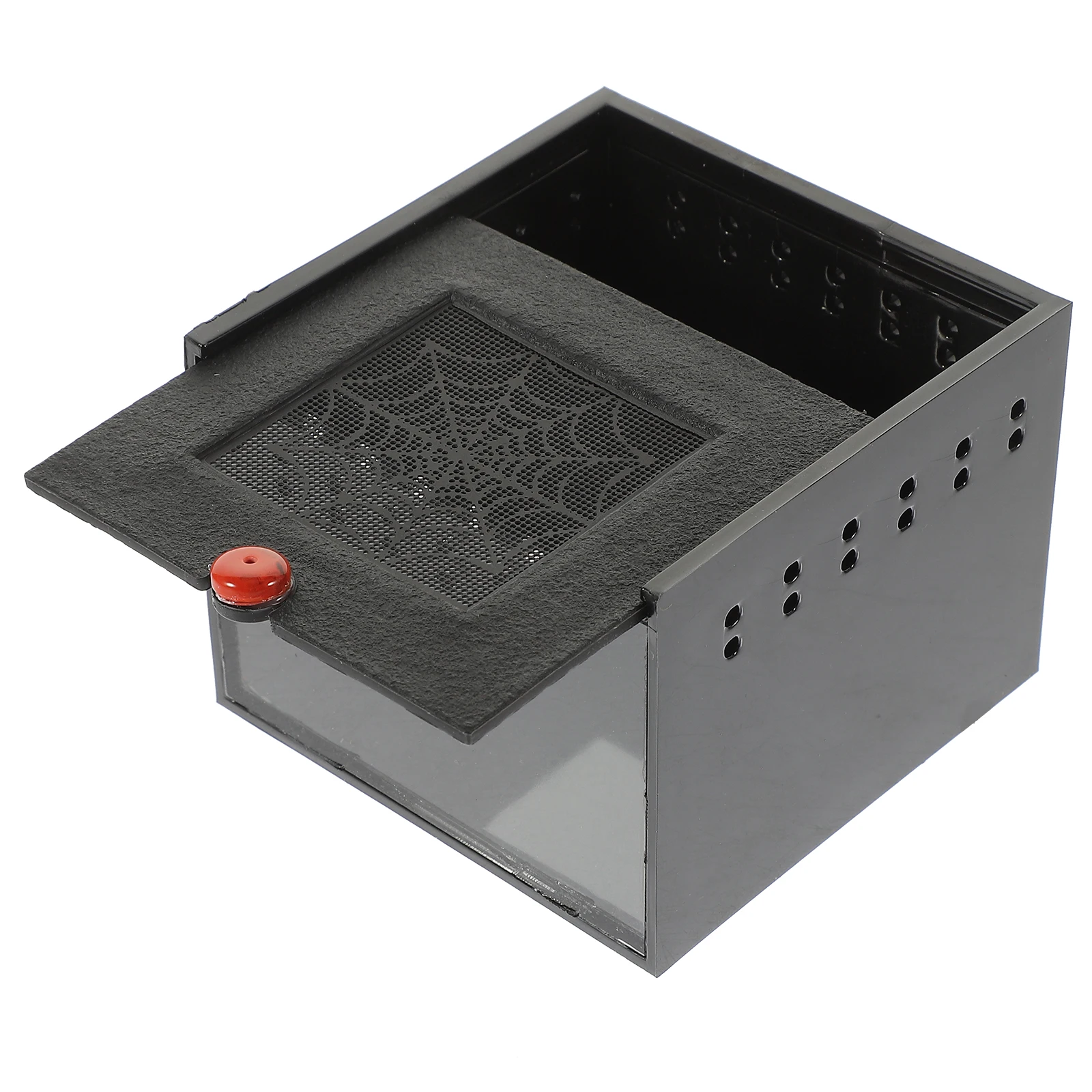 

Reptile Feeding Boxes Ventilated Glass Container Acrylic Panel Small Holes Prevent Escape Stable Air Circulation for Spiders