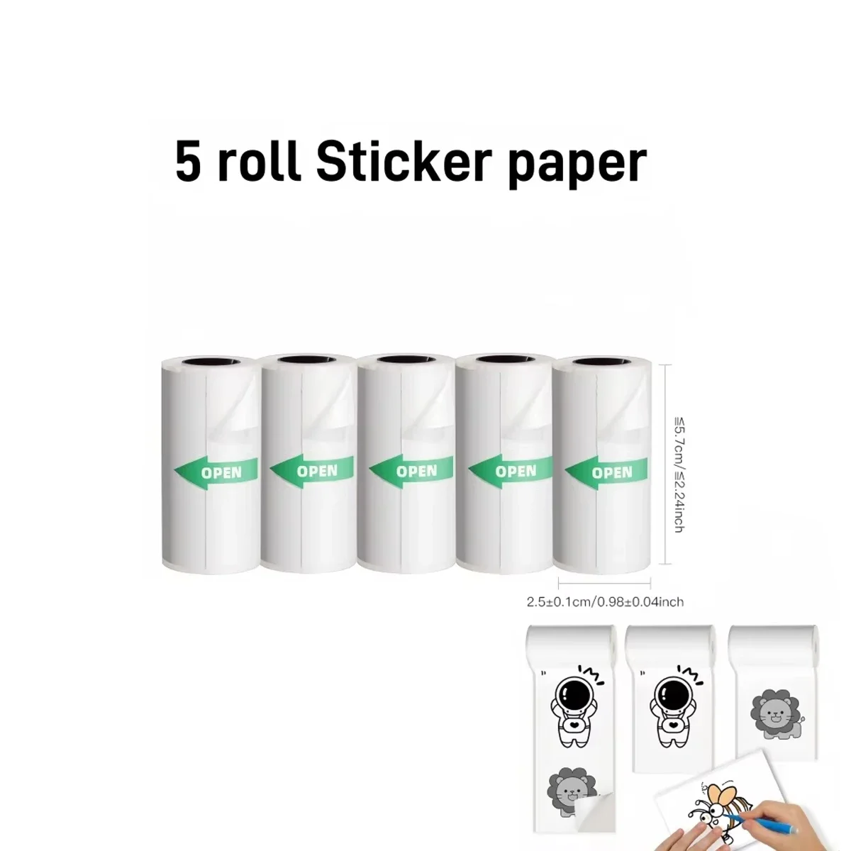 Mini Printer Sticker Thermal Paper 10Years Without Fading Photo Printer Compatible M02/T02 Kids Instant Camera To-do Lists Notes