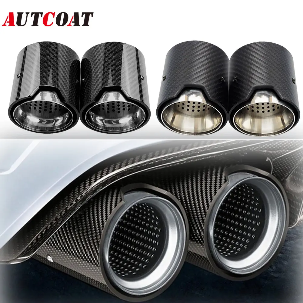 

2Pcs/Pair Carbon Fiber Exhaust End Pipe Muffler Tip for BMW M2 F87 M3 F80 M4 F82 F83 M5 F10 M6 F12 F13 X5M X6M