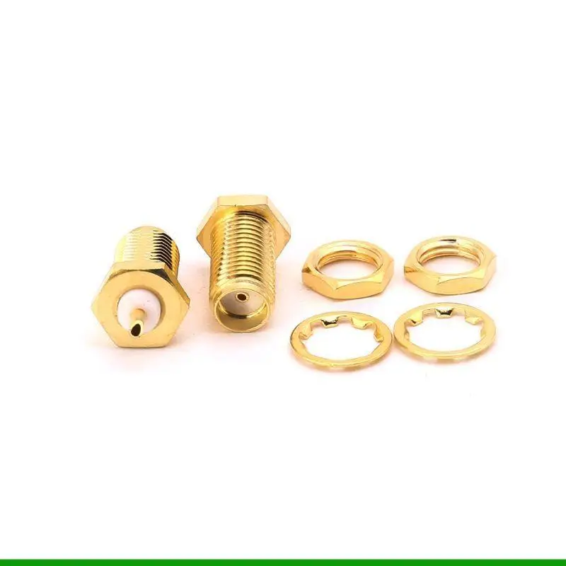 U55C 10pcs SMA-KY RF Connectors SMA Female Nut Bulkhead Handle Deck Clip Solder Cup
