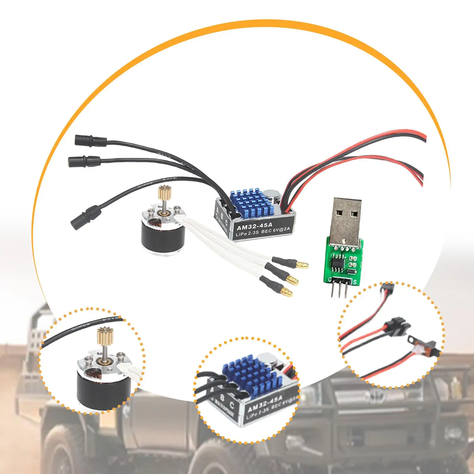

Brushless Motor with ESC Set 1/12 Scale Practical Wear Resistant High Performance Convenient Reliability Replace for MN78 MN99S