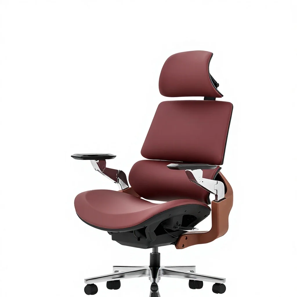 High-end Chinese Leather Cowhide Ergonomic E-sports Chair Reclining Swivel Height Adjustable Features For Villa Study Home