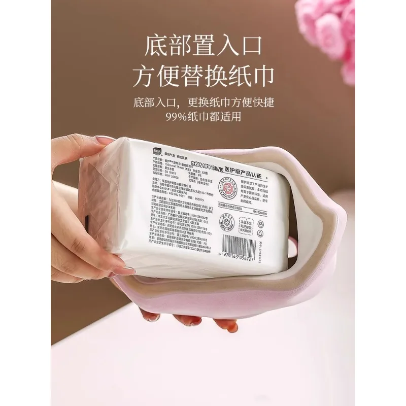 Cream Pillow Tissue Box Household High-end Ceramic Tissue Box Living Room Desktop Decoration Hotel Coffee Table Ornaments