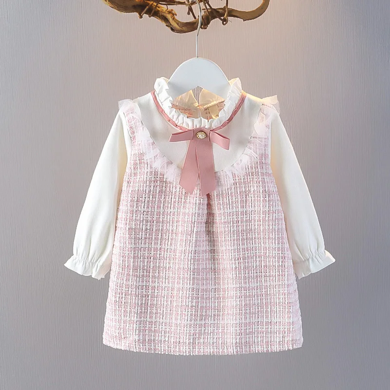 

Girls' Dress Spring and Autumn New Fashionable Baby Children's Long Sleeve Princess Dress Fairy First Birthday Dress