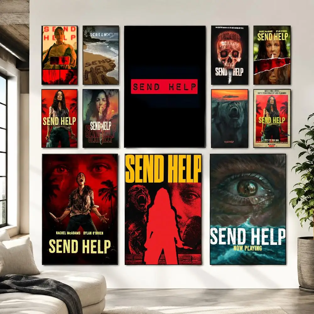 Best Sale S-Send H-Help Poster Sticker Self Adhesive For Playroom Bedroom Hallway Home Wall Art Decor Perfect Gift