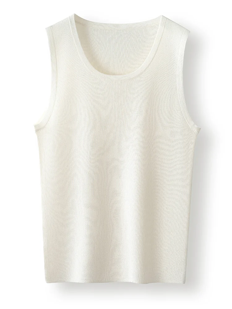 

Классические весенне-летние женские жилеты из камвольной мериносовой шерсти, женский вязаный пуловер без рукавов, тонкая одежда, топы, повседневные майки, майки