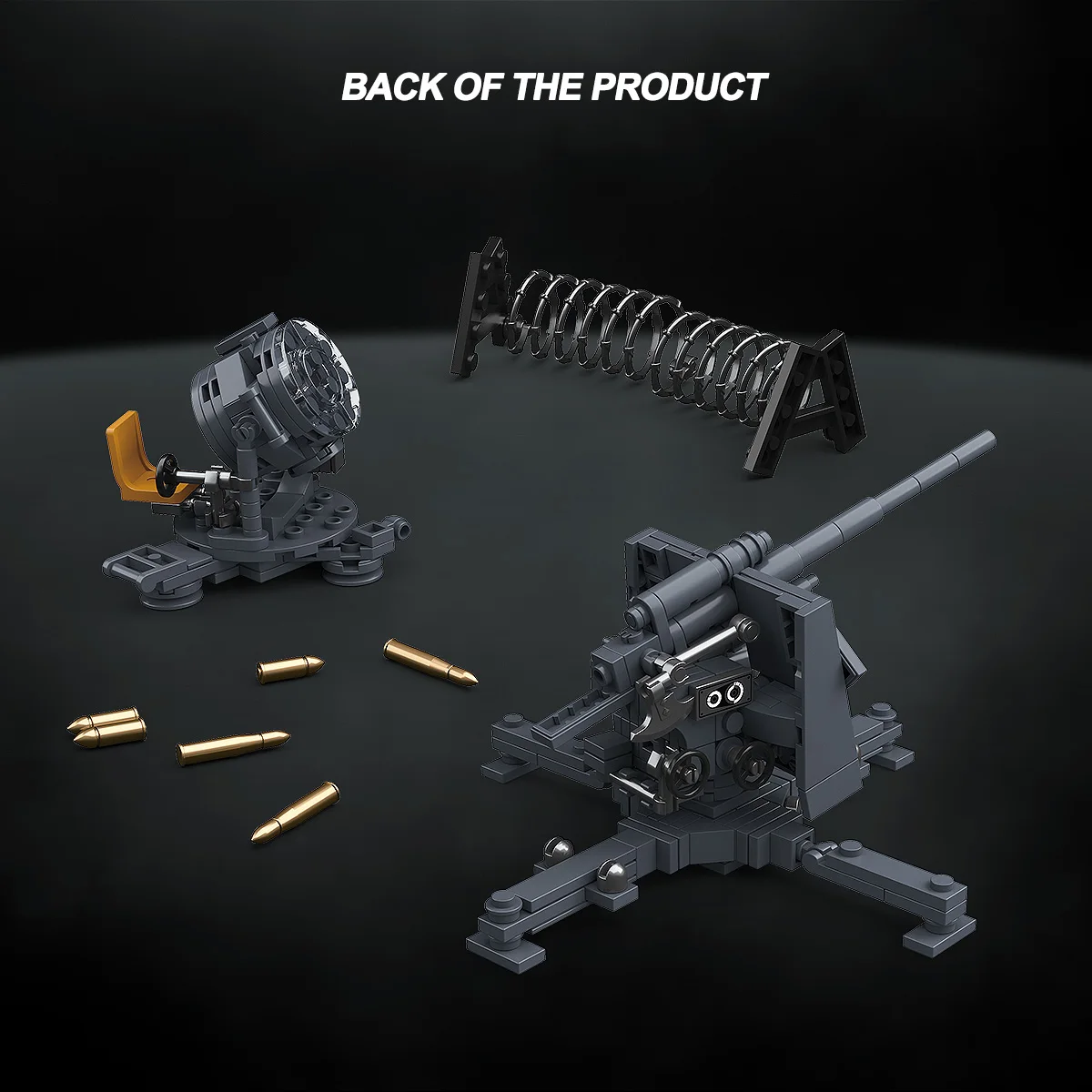 Vintage Anti-Aircraft Artillery & Searchlight Set Building Blocks MOC Bricks 1:28 Scale 346Pcs DIY Educational Collectible Model