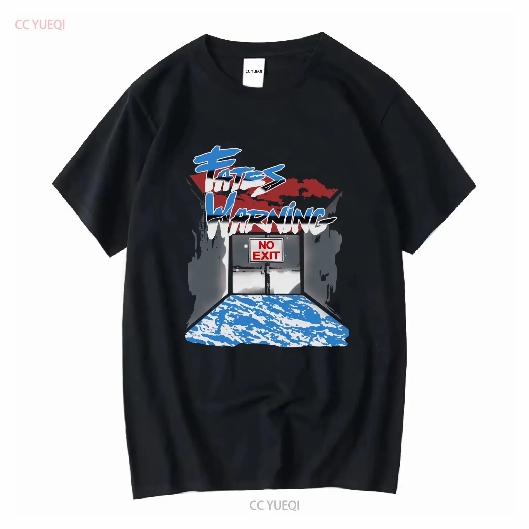 T-shirt vintage Rare Vintage Fates Warning No Exit Tour, groupe de rock progressif des années 80, noir, manches longues ou courtes, streetwear vintage délavé