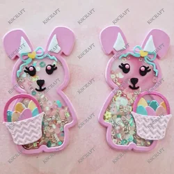 KSCRAFT Cute Bunny Shaker Metal Cutting Dies Stencils for DIY Scrapbooking/photo album Decorative Embossing Paper Cards