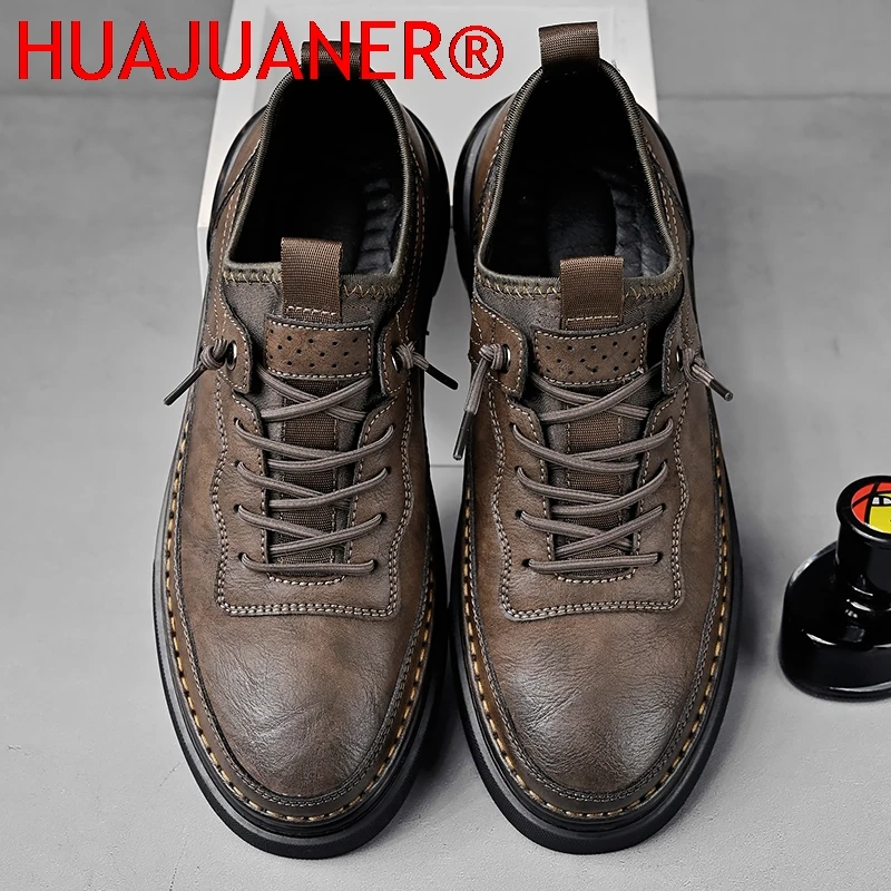 High Quality Wide Version Men Casual Leather Business Office Shoes Outdoor Antiskid Walking Oxford Shoes New Comfy All Day Wear