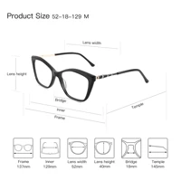 ZENOTTIC (taille M) Lunettes papillon en acétate avec prescription personnalisée, lunettes optiques progressives pour femme, lunettes pour myopie 5