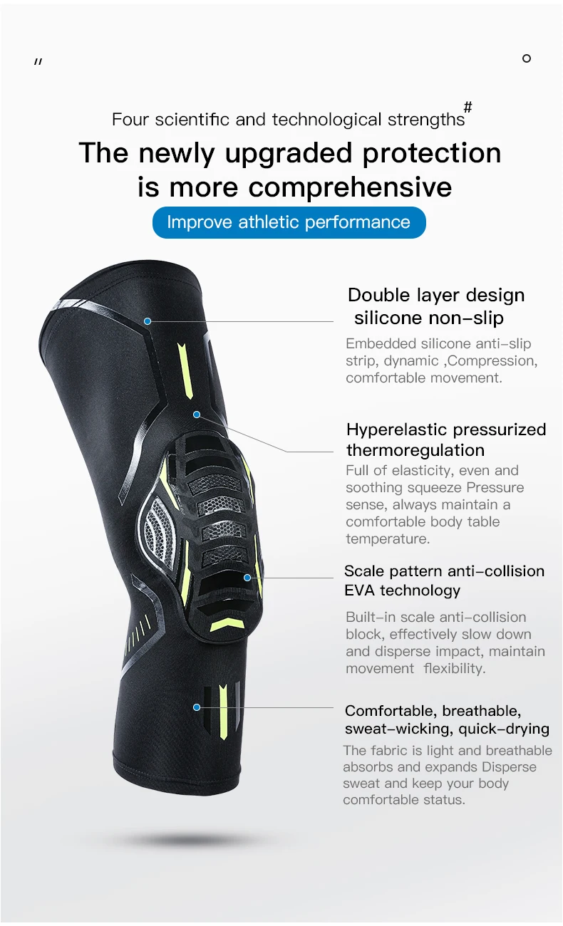 1Pc Knie Brace Kompression Knie Unterstützung Stoßfest Knie Pads Knie Hülse für Laufen Arthritis Joint Pain Relief Männer Frauen – Detail 3