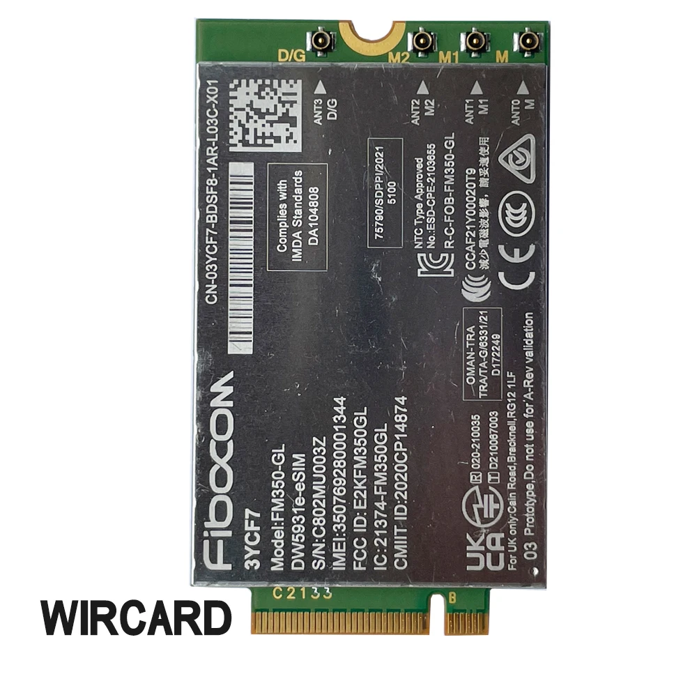 Imagem -02 - Módulo 5g M.2 para Dell Latitude 5531 9330 3571 Laptop 4x4 Mimo Modem Gnss Fm350-gl Dw5931esim