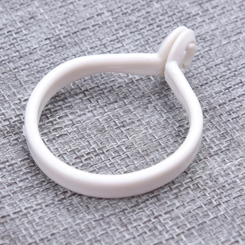 25 pcs 35mm Split Ring Drapery Hooks No Rod Removal Needed, designed for Bathroom Sheer Curtain, Durable White Material