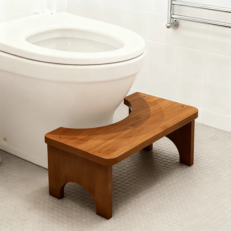Wood Squatty Potty Toilet Stool Anti-slip Sturdy Toilet Foot Stool Bathroom Portable Pregnant Woman Children Adult Old People image 2