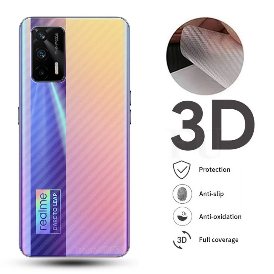 

9D Curved Clear Carbon Fiber Screen Protector For OPPO Realme X50 5G 7 6 5 8 9 Pro+ Back Film Full Cover Realme XT X2 X7 8 8Pro