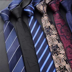Mode Heren Tie 6Cm Zijden Dassen Jacquard Geweven Classic Bloemen Stropdassen Voor Mannen Formele Zakelijke Wedding Party Bruidegom stropdassen