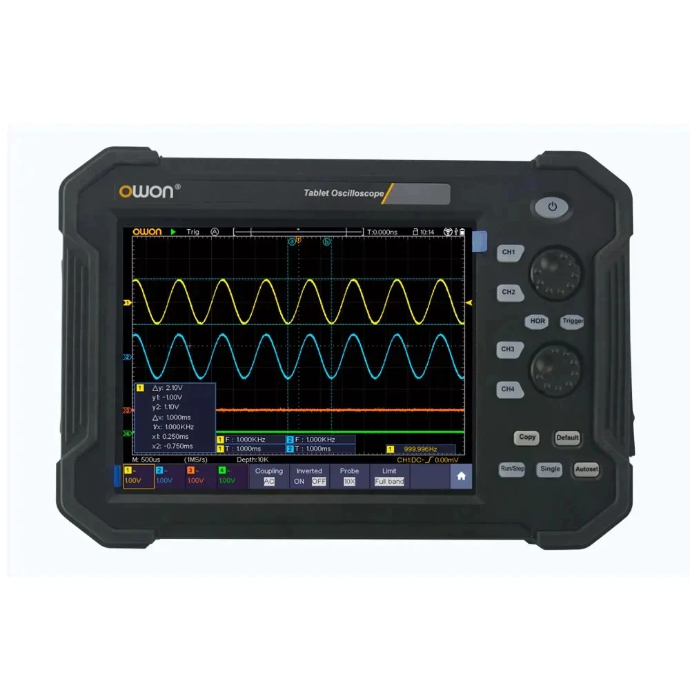 TAO3122 120MHz Bandwidth,1GS/s sample rate  8\'\' LCD Portable Touchscreen Tablet USB Oscilloscopes Dual Channels