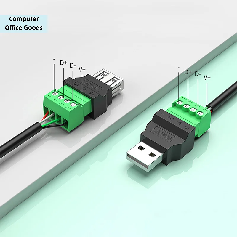 【USB 2.0 Type A USB Connector USB Plug Adapter Connector Jack With Shield Type-A 4-Pin Male/Female Plug Screw Terminal Plug】