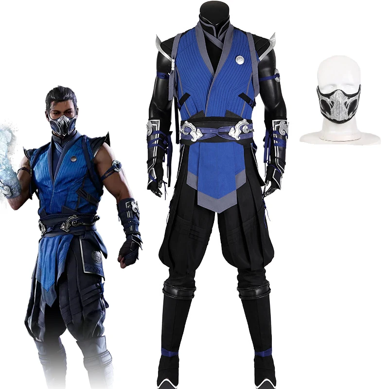 Sub Zero Cosplay Mortal Kombat 1 Costume Men Fantasia Disguise Outfits Ninja Suit Halloween Carnival Party Fancy Battle Uniform