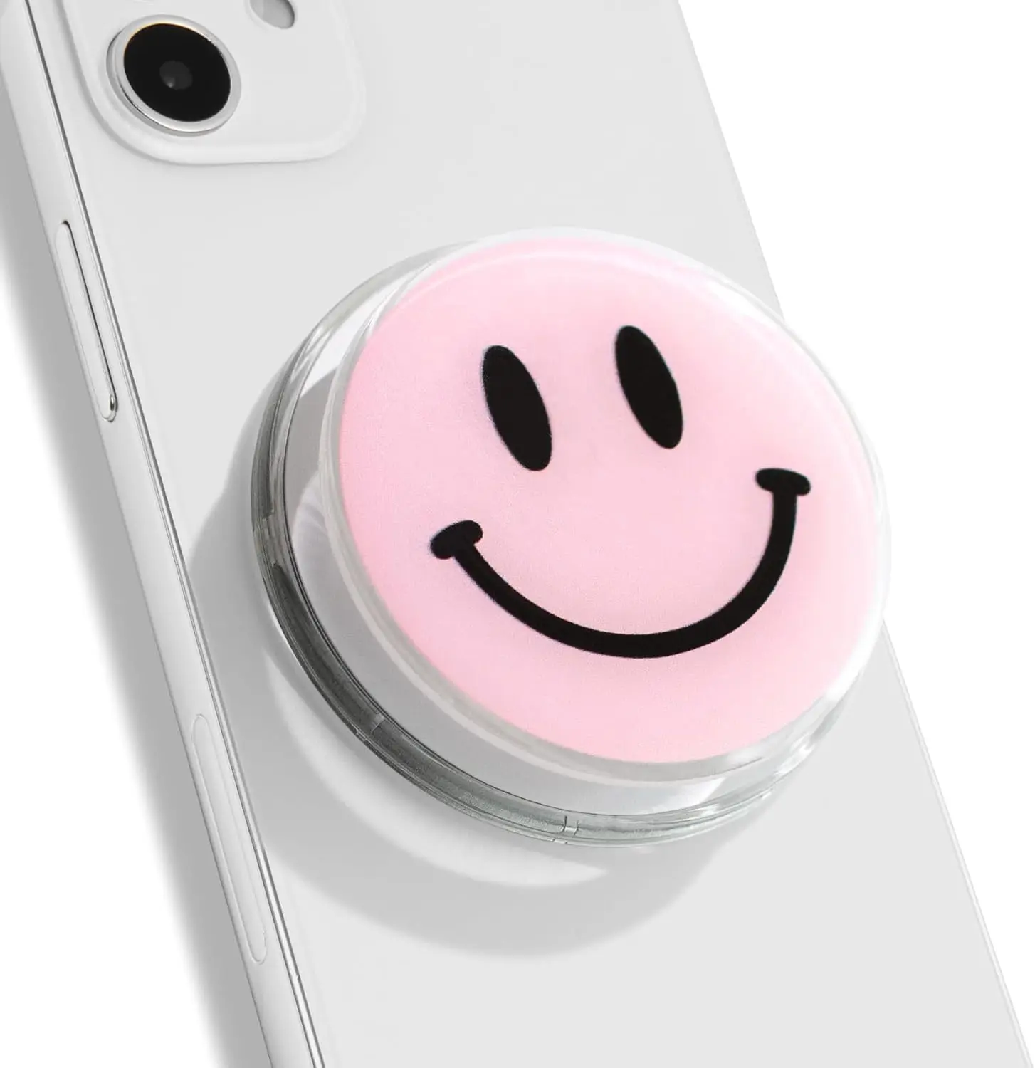 On The   Compatible Cute Smile Face Shape Expandible Collapsible Mobile Phone  Stand Holder for Smartphone Tablet Cell Phone Acc