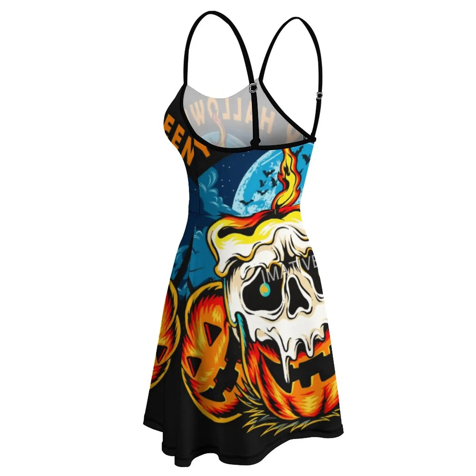 Crazy Skull de Halloween para mujer, vestido Sexy de alta calidad, Honda, Humor, vestidos de cócteles gráficos