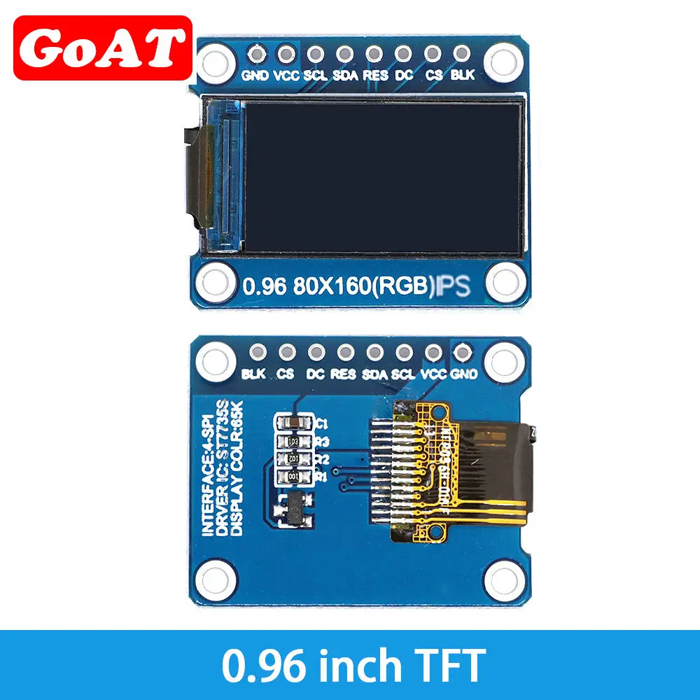 TFT Display 0.96 1.3 1.44 1.8 inch IPS 7P SPI HD 65K Full Color LCD Module ST7735 / ST7789 Drive IC 80*160 240*240 (Not OLED)