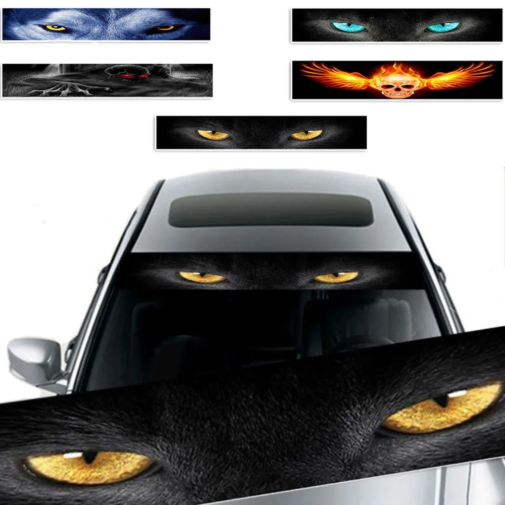 

Front Sticker Reflective Rear Windshield Car Sticker Un Protection See-through No Fading Rubber No Glue Left 3D Sunshade Decals