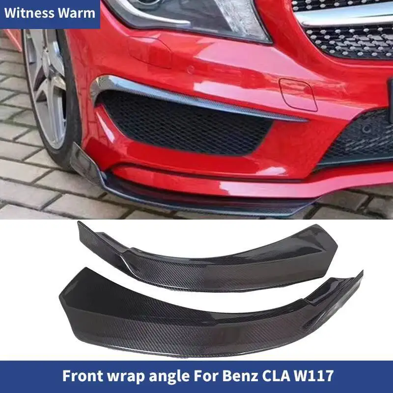 

2pcs Carbon Fiber Front Bumper Lip Spoiler Splitters Car wrap angle for Benz CLA Class W117 C117 CLA250 260 2013-2015