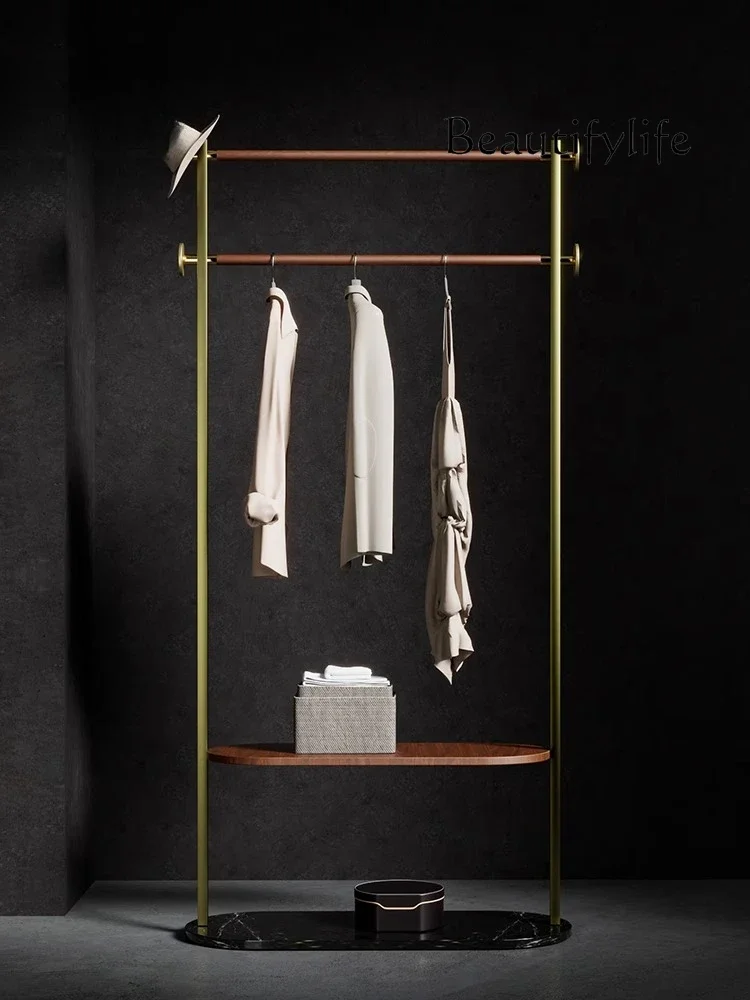 Italian light luxury coat rack floor-to-ceiling high-end bedroom hanging clothes rack storage multi-function