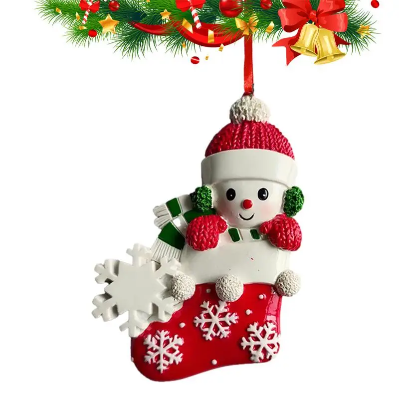 Christmas Tree Resin Boots Snowman Ornament Christmas Boot Shaped Pendant Home Indoor Decor Products For Handrail Fireplace Tree