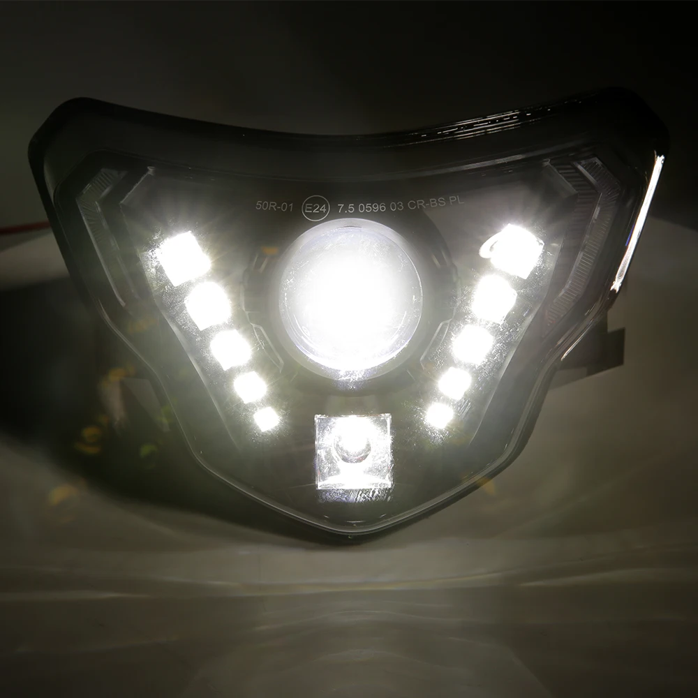 For BWM  G310R G310GS Motorcycle Accessories 90W White Halo Headlights Hi/Lo Beam LED Projector Headlight