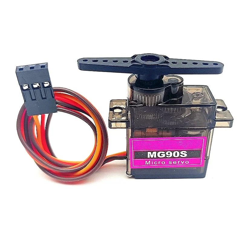 Servo de engranaje de Metal MG90S, 5/10/20 piezas, 180-360 grados, adecuado para vehículo, helicóptero, coche, camión, Buggy, Robot, avión de aire