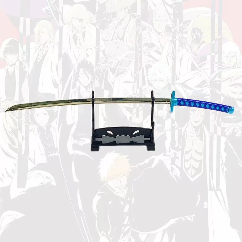 9.7inch Demon Slayer Giyuu Tomioka Water Nichirin Sword Metal Katana Japanese Samurai Sabre Ninja Blade Cosplay Prop Toy
