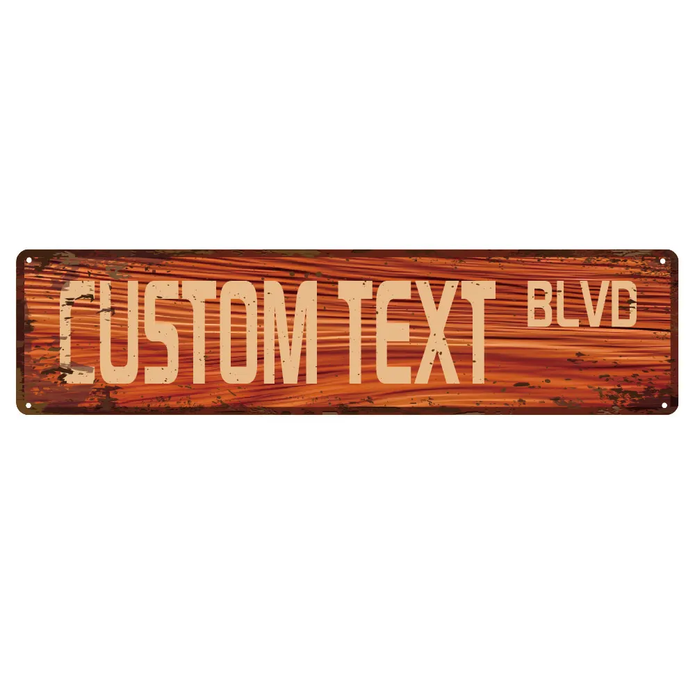 1pc 4 styles Wooden BLVD Customized Text Metal Painting Iron Poster For Bedroom outdoor Decor