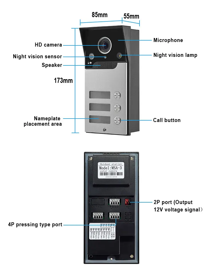 7-Polegada Tuya Full Touch Edifício Intercom Multi-Edifício Visual Intercom 2F/3F Apartamento Monitoramento Campainha Câmera