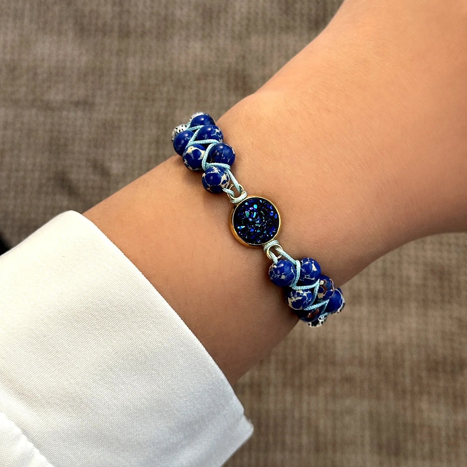 Bracelet fashion double-layer wrapped natural stone emperor stone bead bracelet jewelry