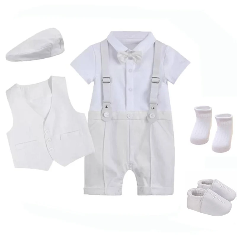 Newborn Baby Boys Clothes Set Summer Toddler Boys Gentleman's Birthday Christening Infant Kids Wedding Party Formal Dress Suits