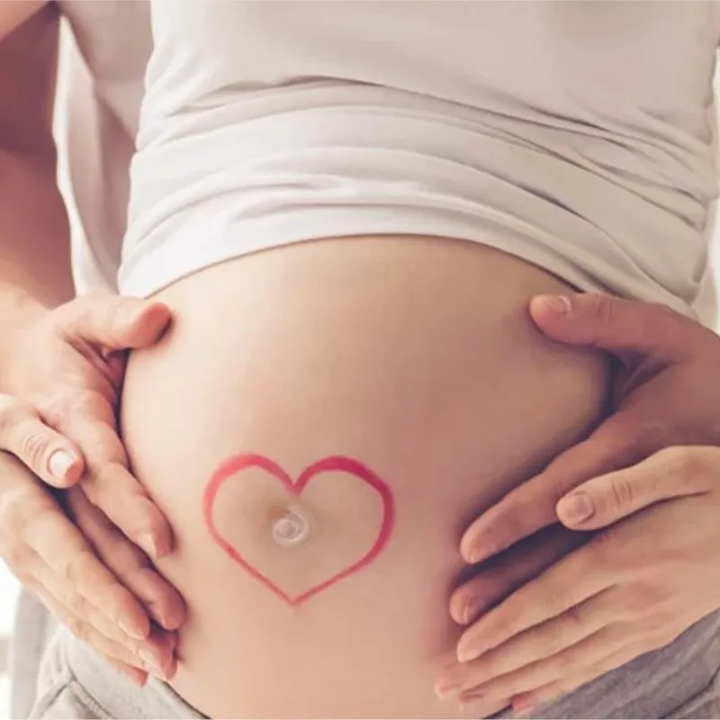 Realistic Silicone Fake Belly with Stretch Marks Pregnancy Simulation Prop for Photo/Video Maternity