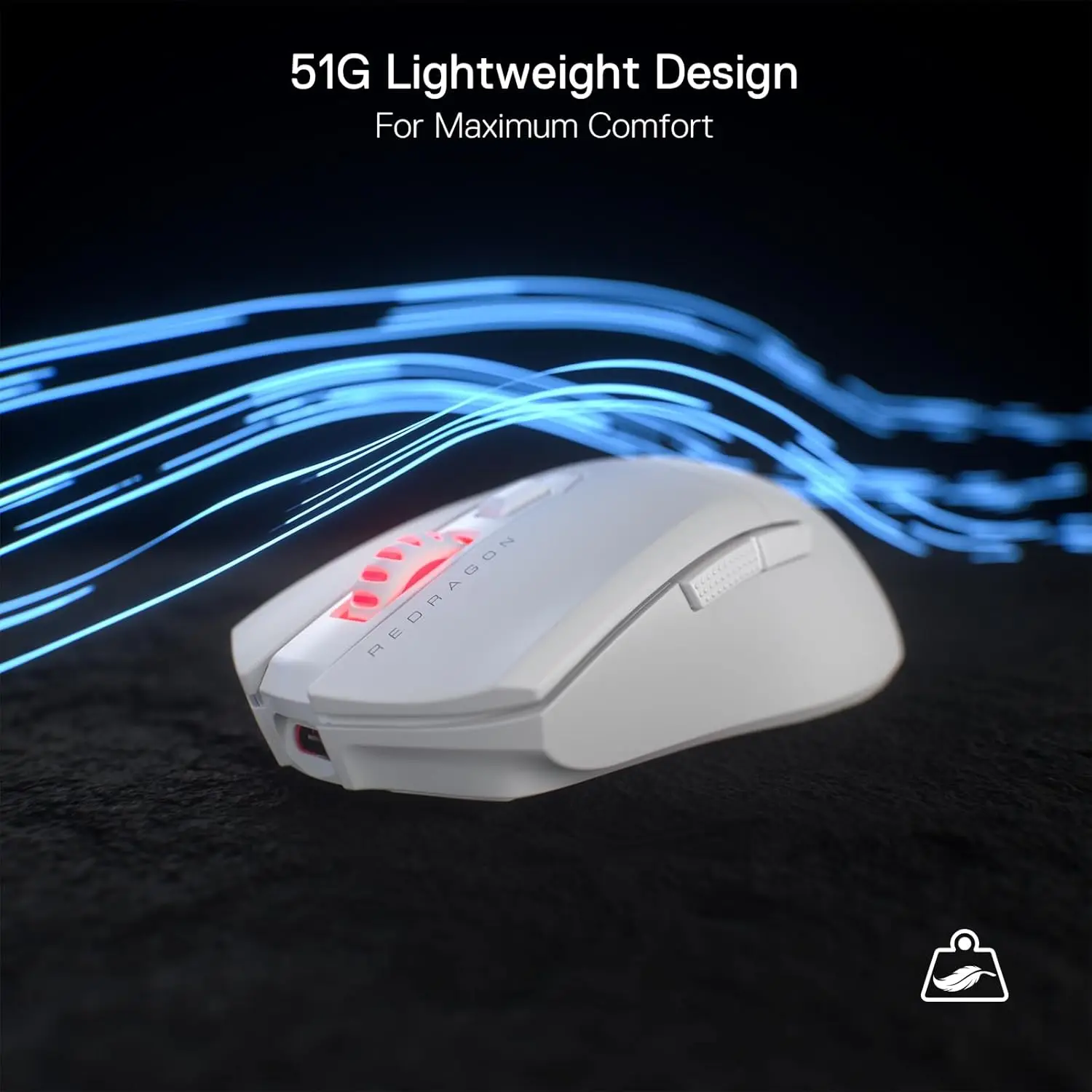 Imagem -02 - Mouse para Jogos sem Fio Modos 2.4ghz com Fio bt 26000 Dpi Mouse Óptico Gamer Botões Programáveis Redragon-m995