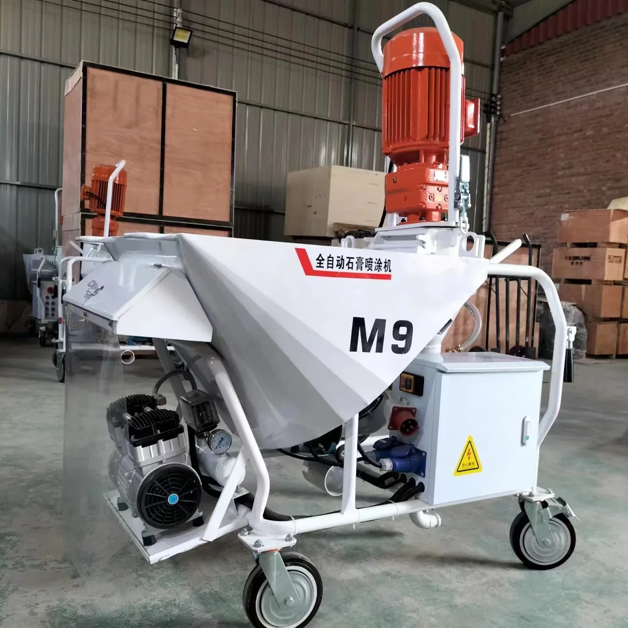 Gypsum cement plastering and painting PFT plastering machine, construction mortar spraying machine