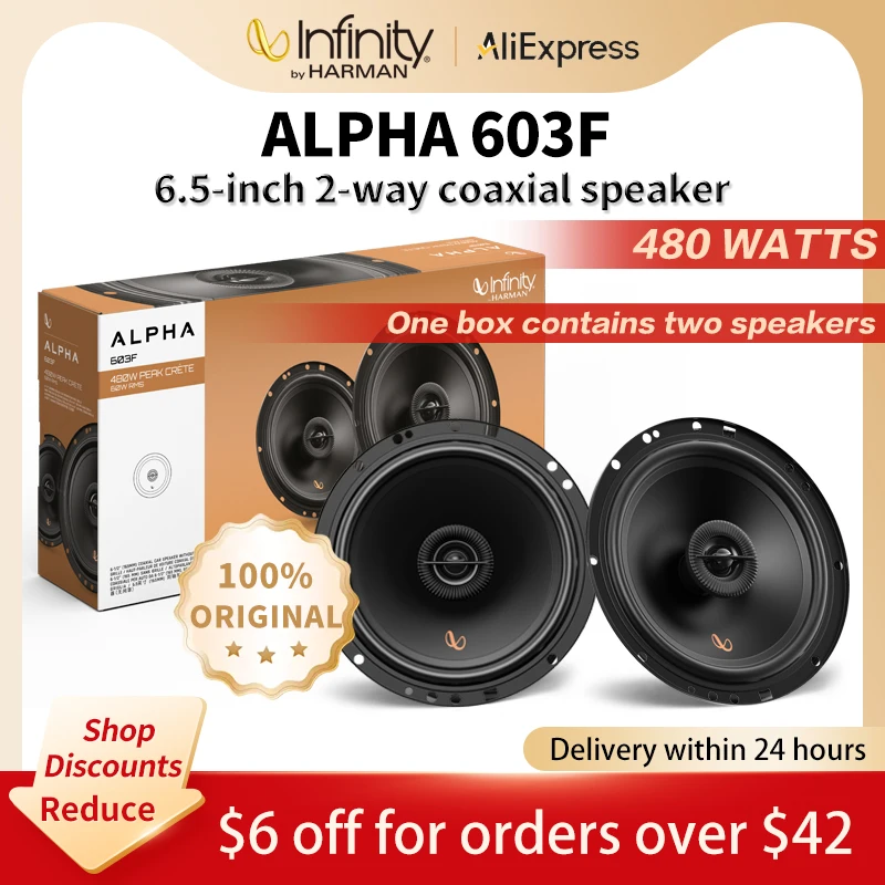 Alto-falante de áudio para carro infinito, 480w, 6.5 polegadas, alta fidelidade, coaxial, banda completa, subwoofer, alto-falante estéreo