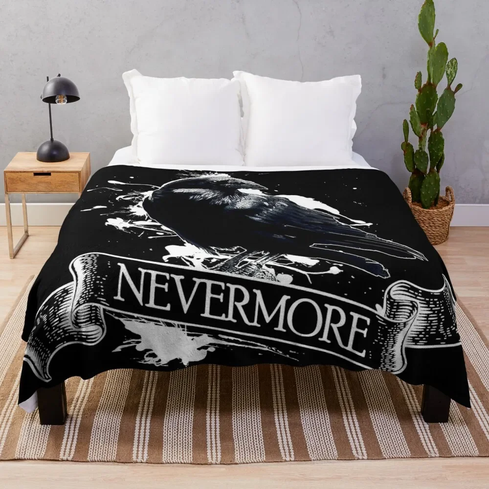 

Edgar Allan Poe Raven Nevermore Throw Blanket Wrinkle Resistant Lightweight Blanket