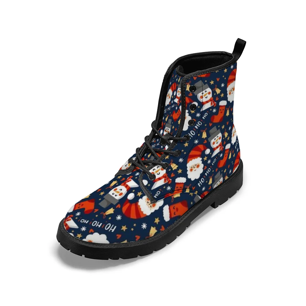 

Christmas gift prints mid-calf boots for men and women, perfect for autumn and winter.