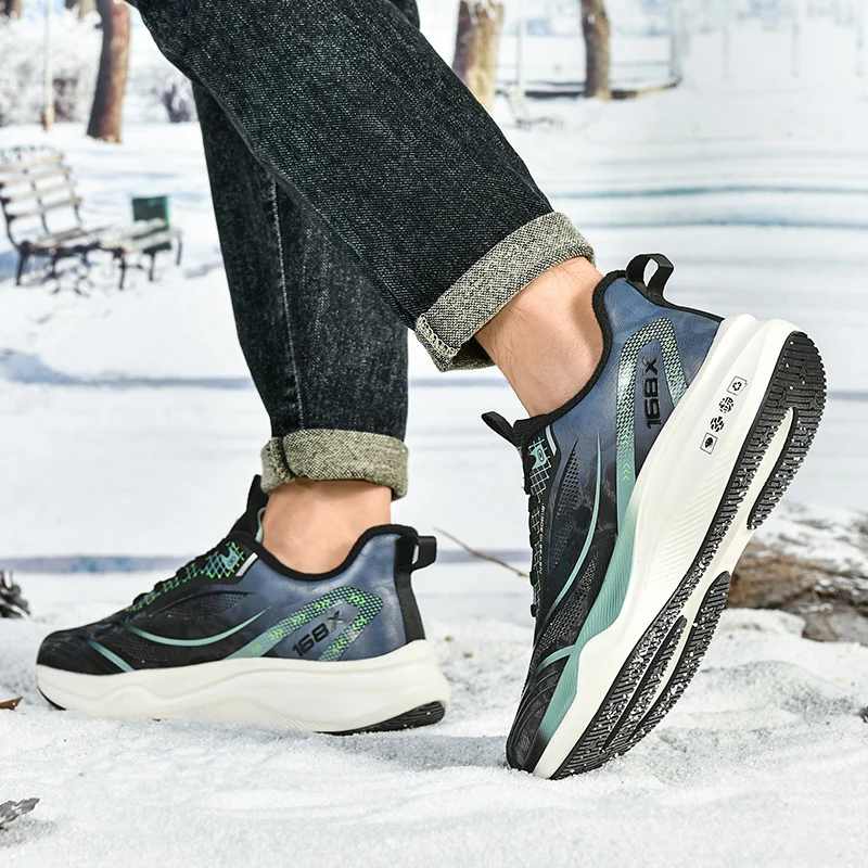 

Спортивная обувь для мужчин, зимняя хлопковая обувь на флисовой подкладке для мужчин, подростков, учащихся младших классов средней школы, водонепроницаемая, нескользящая машина